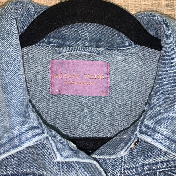 AZALEA WANG PORTUGAL DENIM FAUX FUR ARM JACKET - Picture 5 of 13